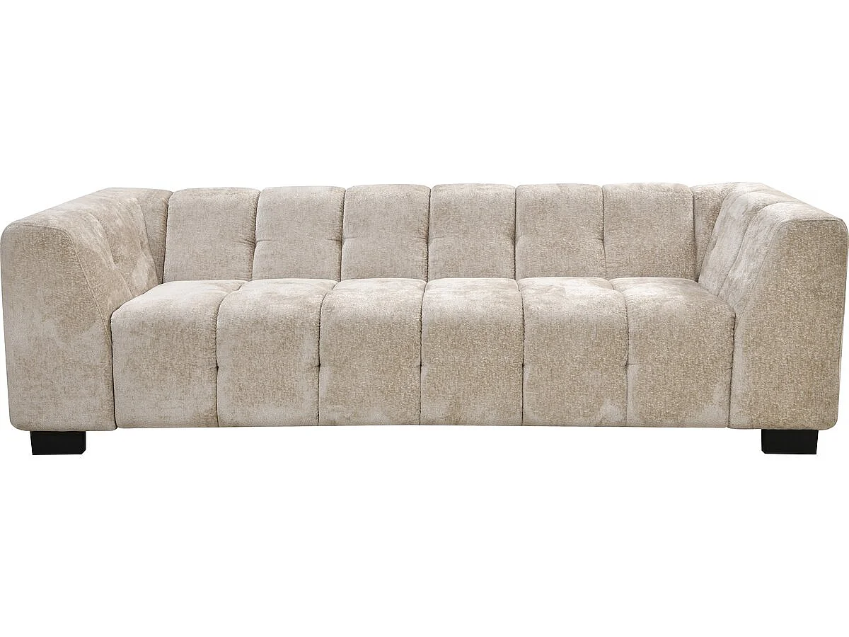 Canapé 3 places en velours chenille beige FOCH