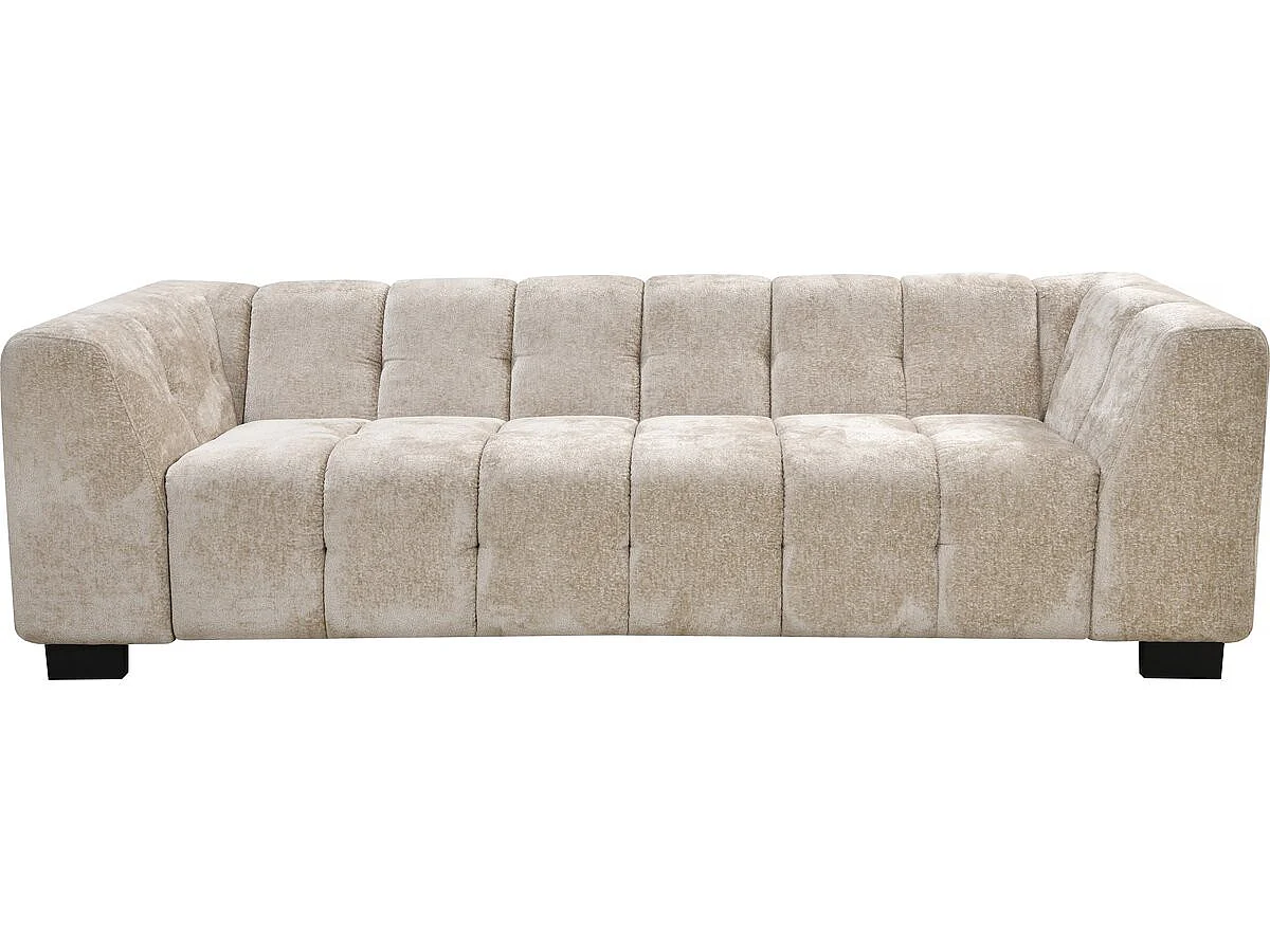 Canapé 3 places en velours chenille beige FOCH