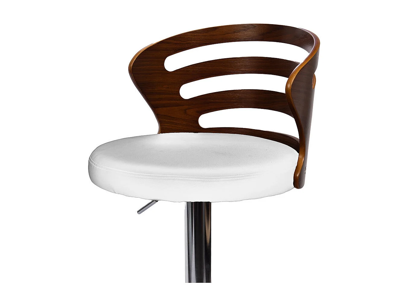 Tabouret de bar réglable en simili cuir blanc assise 65-75 cm Emilio