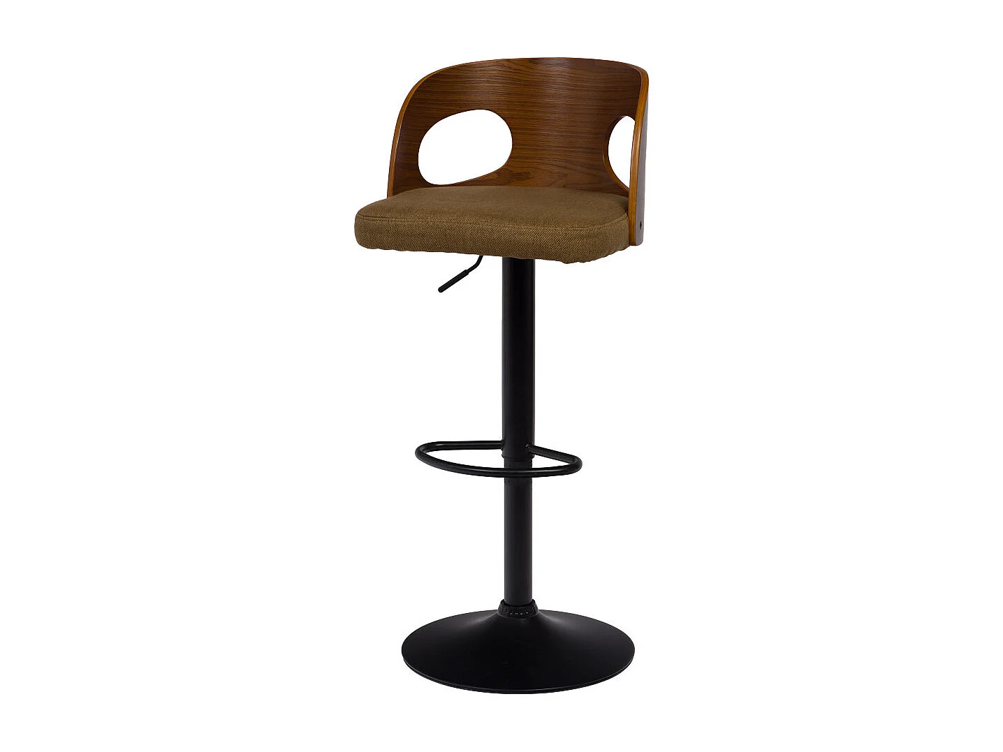 Tabouret de bar en tissu moutarde assise 65-75 cm Émilie