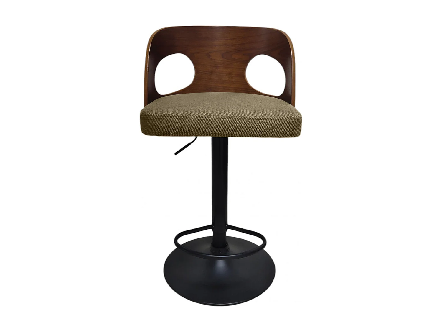 Tabouret de bar en tissu moutarde assise 65-75 cm Émilie