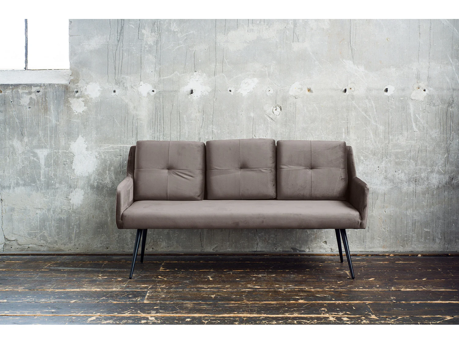 Gestoffeerde bank - Taupe Fluweel - PIRI