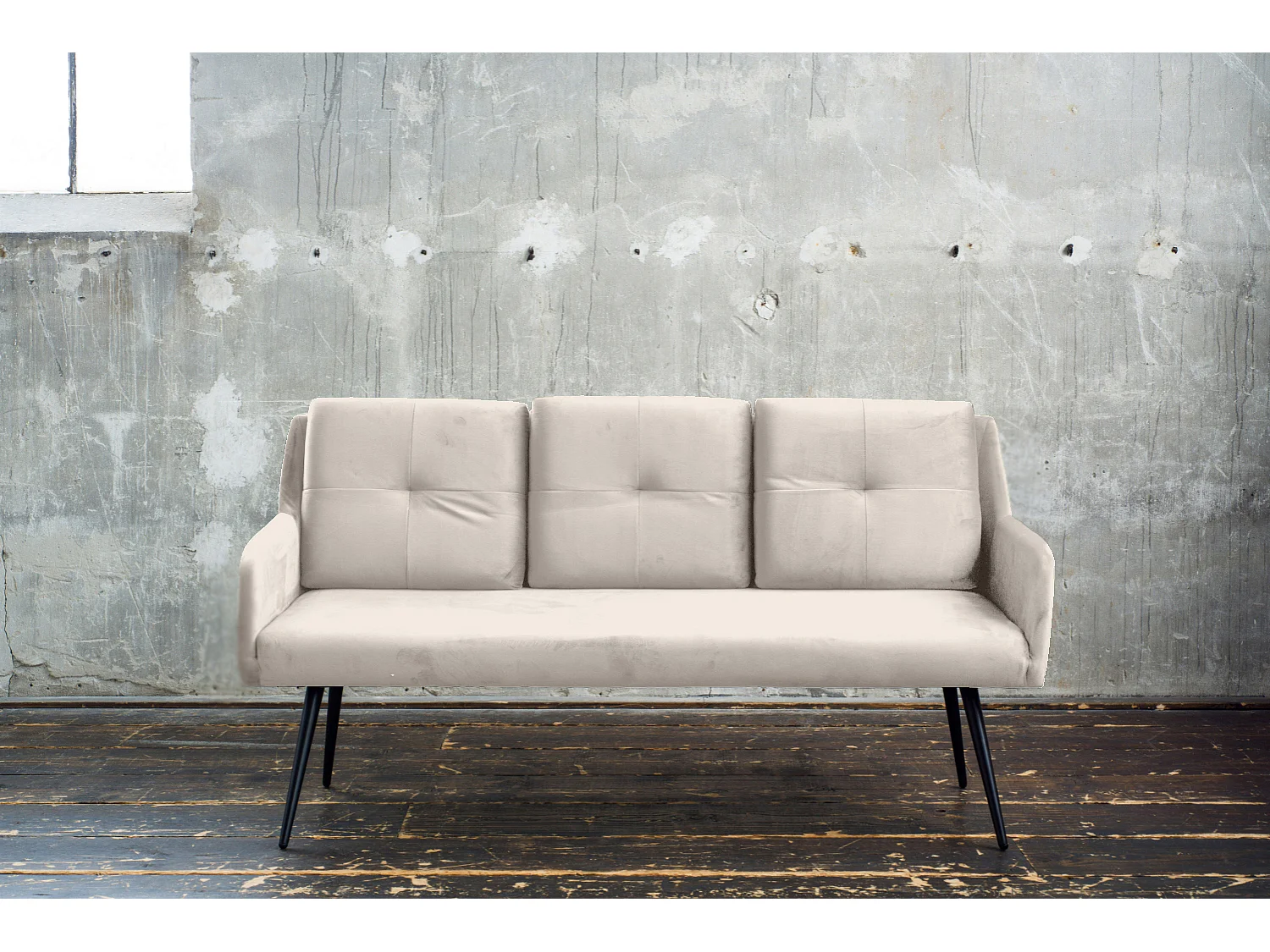 Esszimmerbank - Cremeweiß Velvet - PIRI