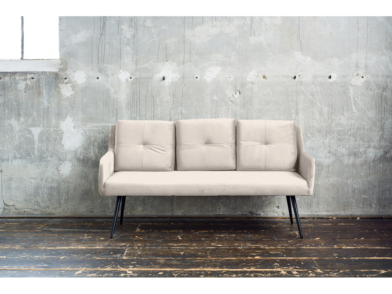 Esszimmerbank - Cremeweiß Velvet - PIRI