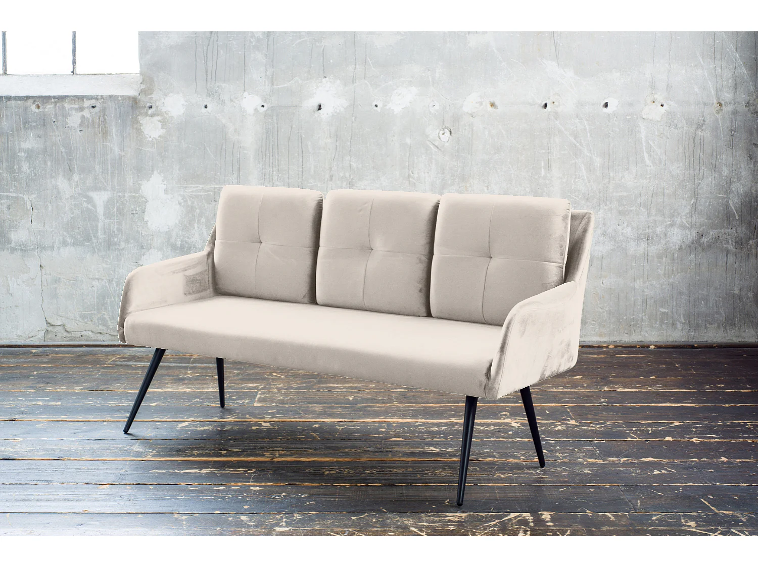 Esszimmerbank - Cremeweiß Velvet - PIRI