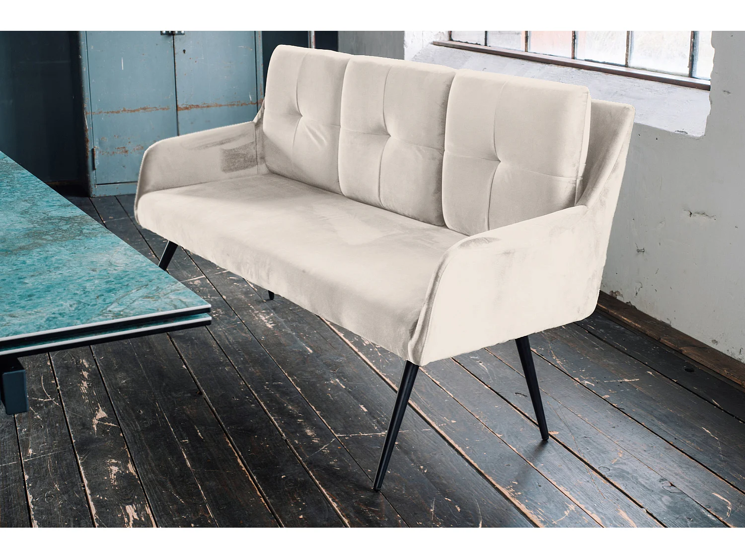 Esszimmerbank - Cremeweiß Velvet - PIRI