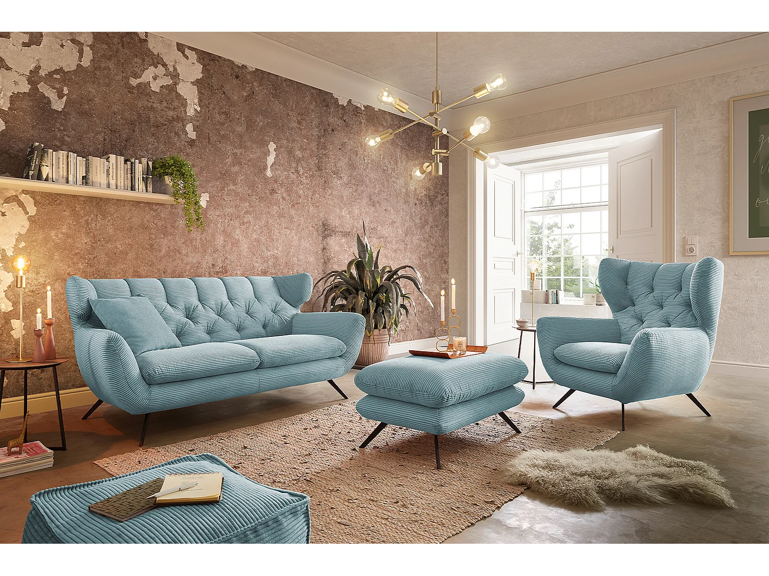 Sitzgruppe - Hellblau  - CHARME