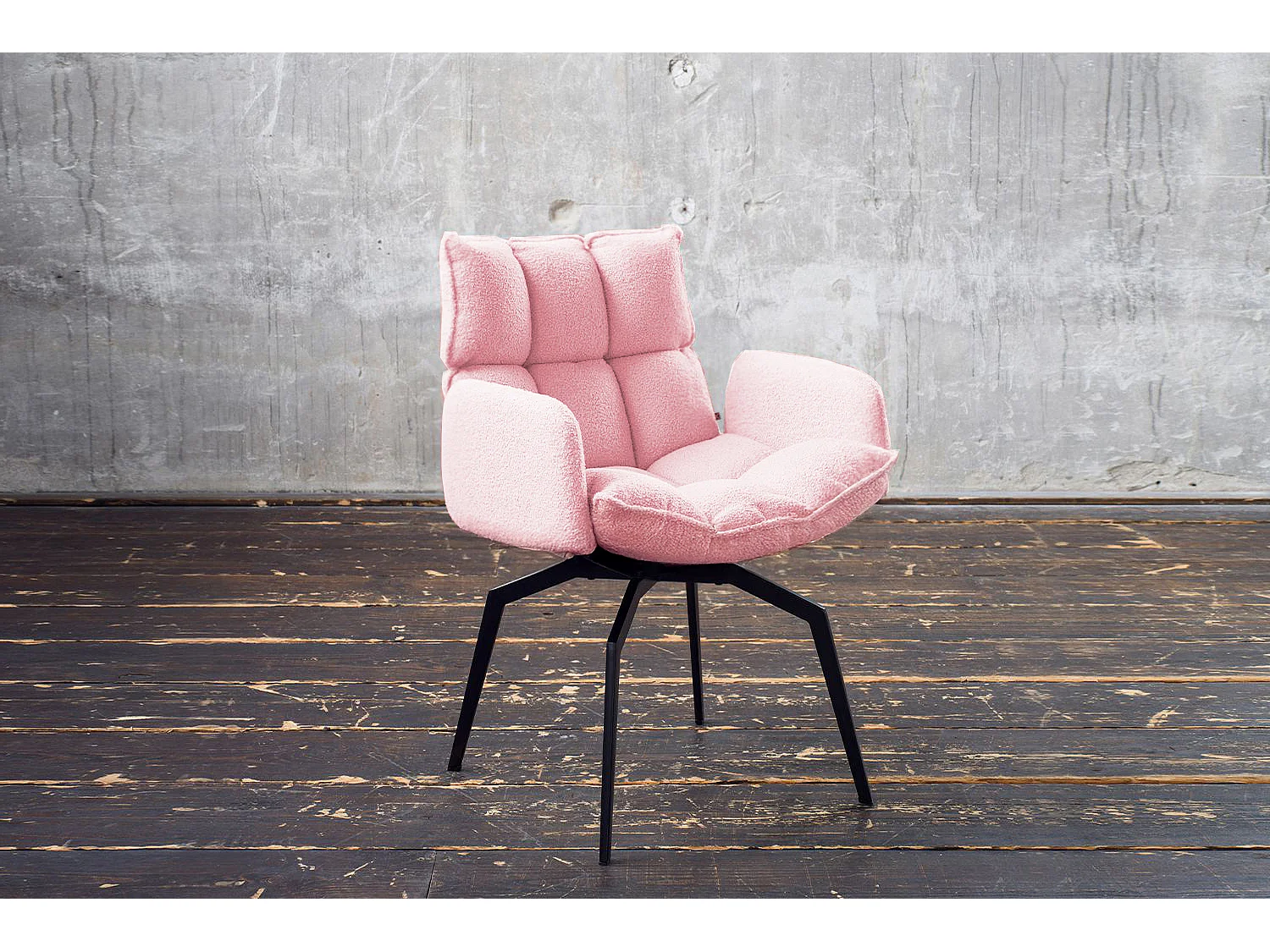 Chaise rembourrée - Rose tissu tissé - BARO