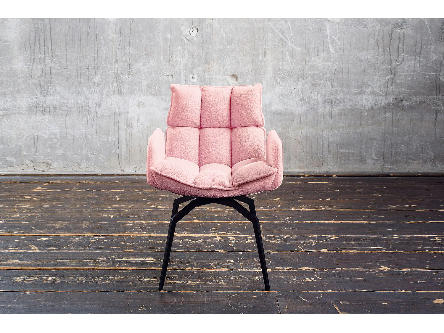 Chaise rembourrée - Rose tissu tissé - BARO