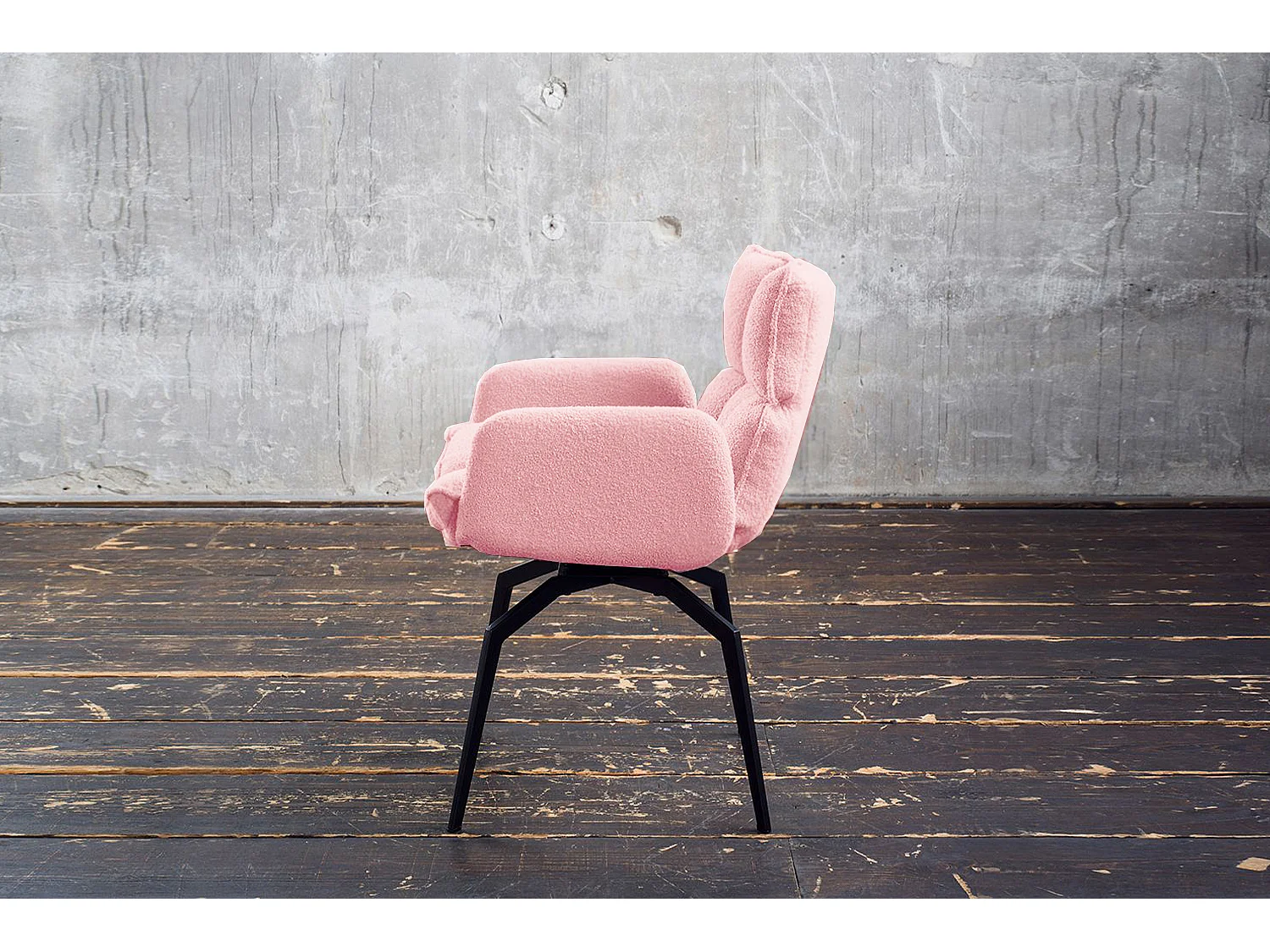 Chaise rembourrée - Rose tissu tissé - BARO