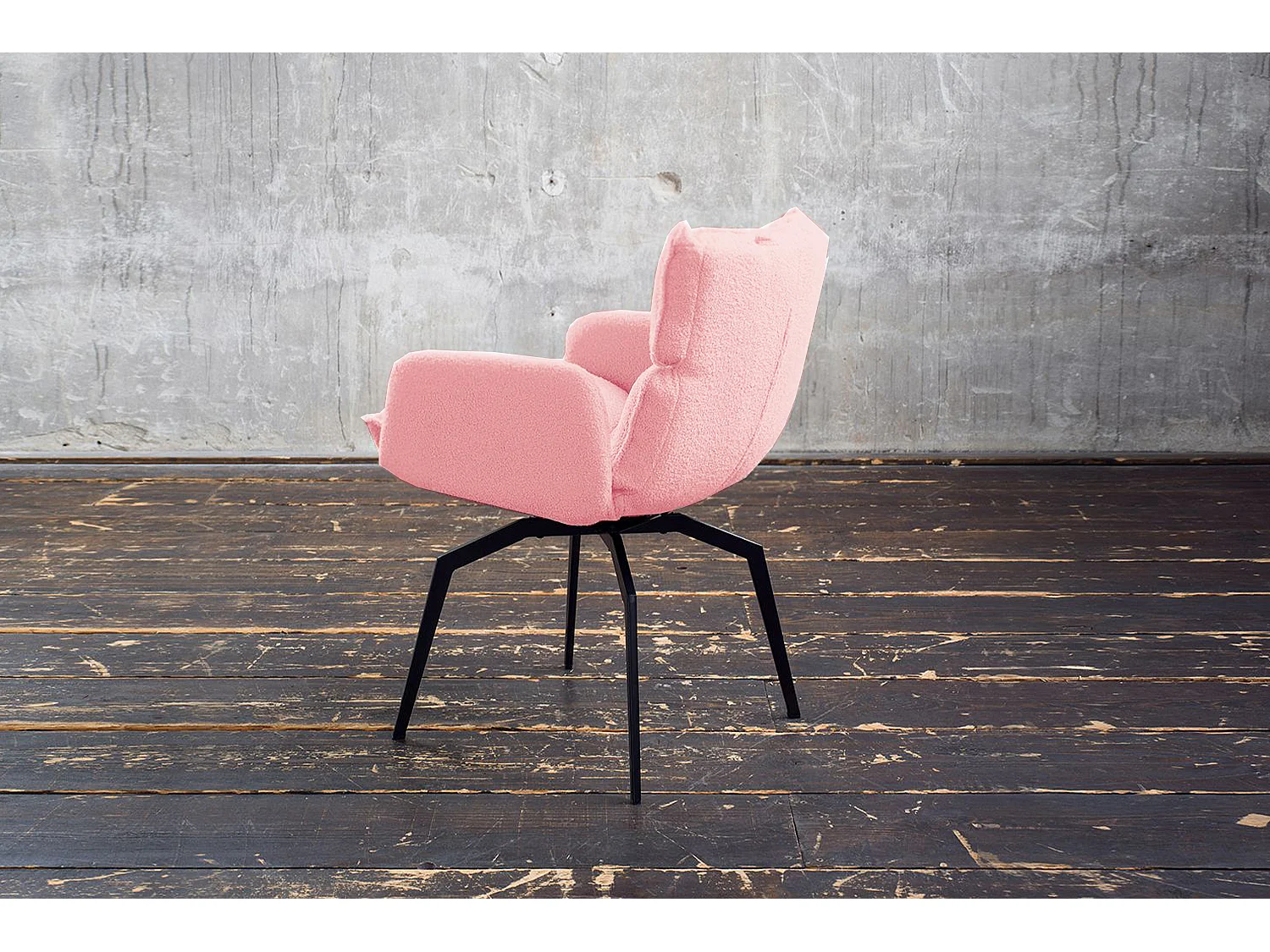 Chaise rembourrée - Rose tissu tissé - BARO