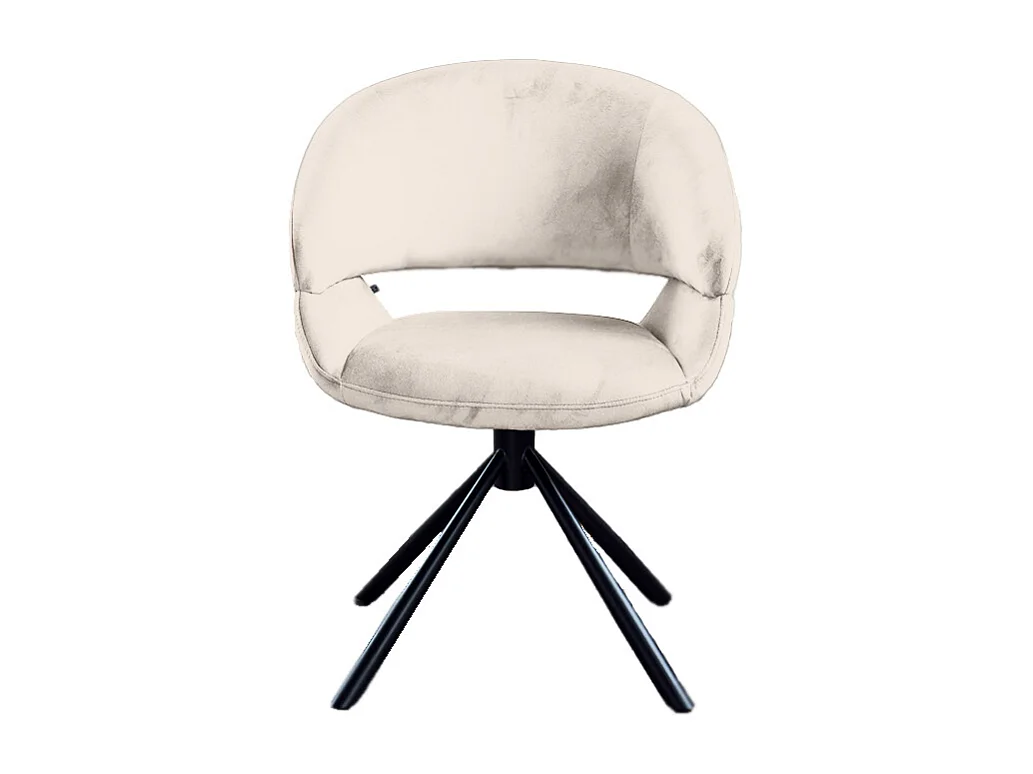Chaise rembourrée - blanc crème Velours - LARA
