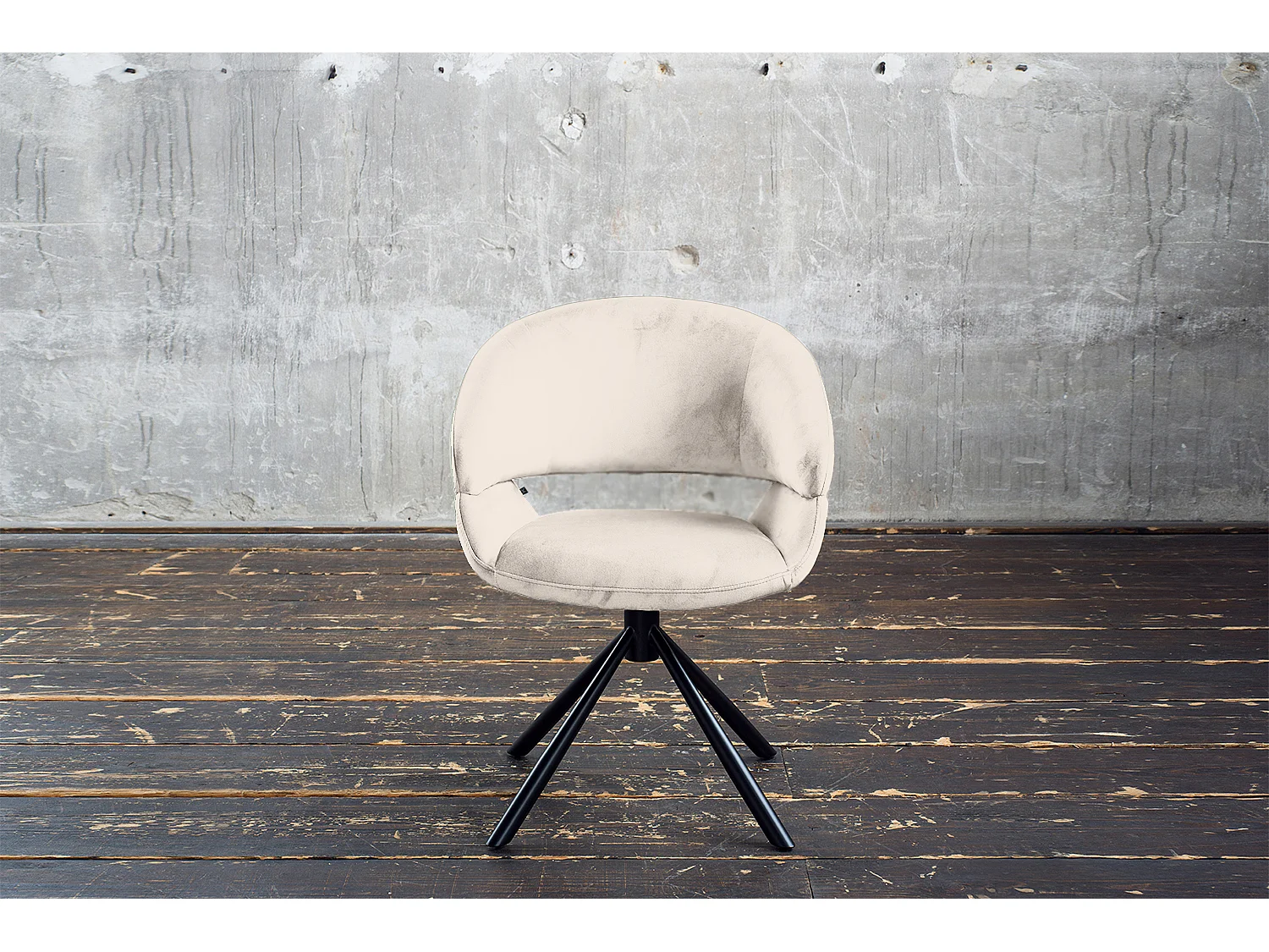 Chaise rembourrée - blanc crème Velours - LARA