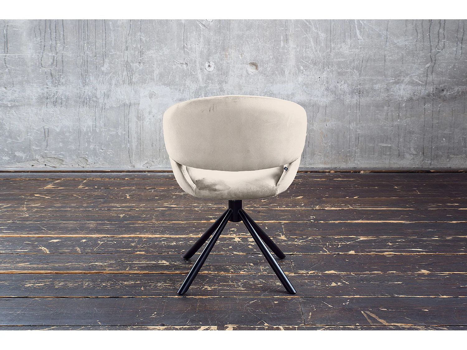 Chaise rembourrée - blanc crème Velours - LARA