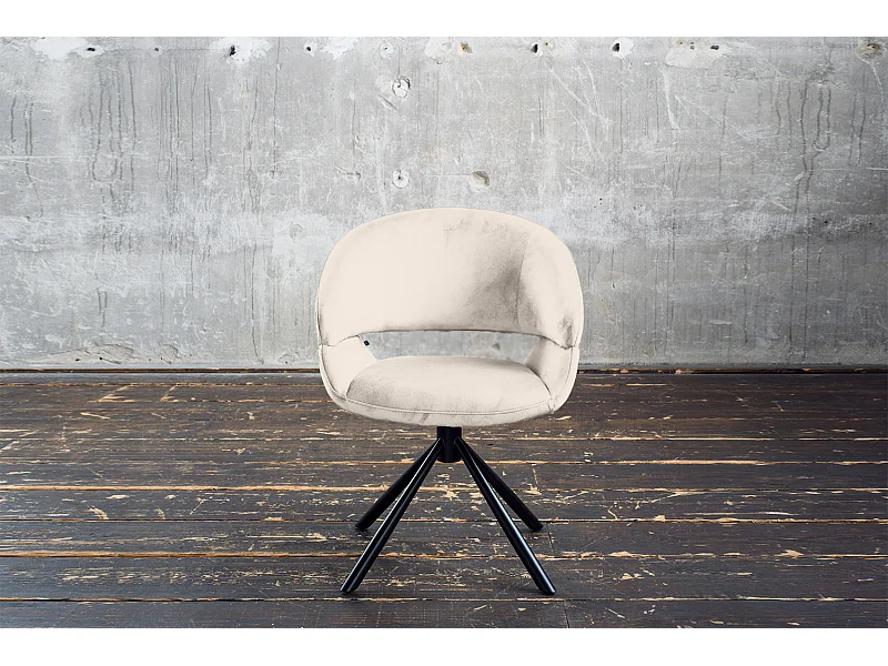 Sedia - bianco crema velluto - LARA