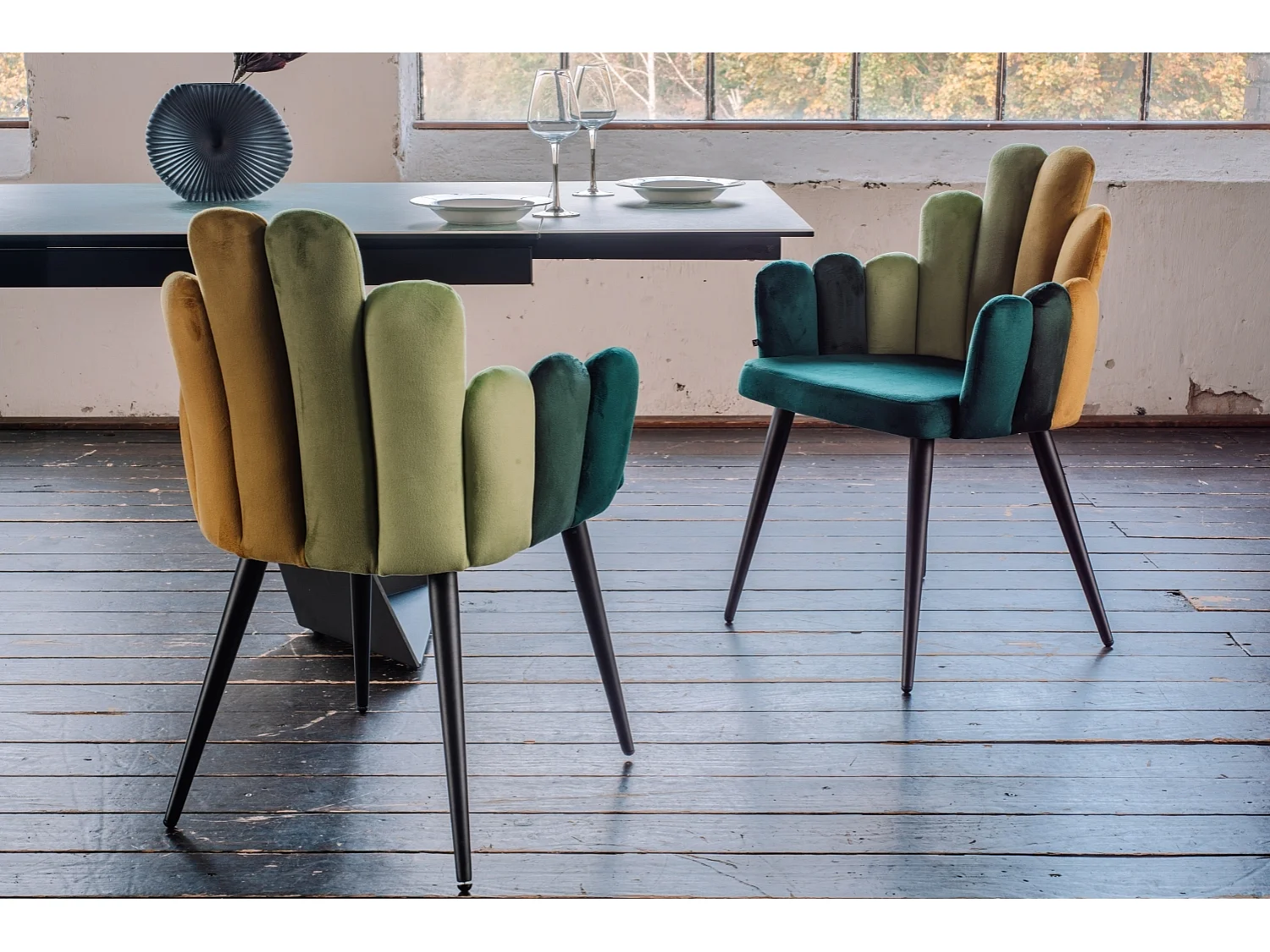 Sedia - verde velluto - FREJA