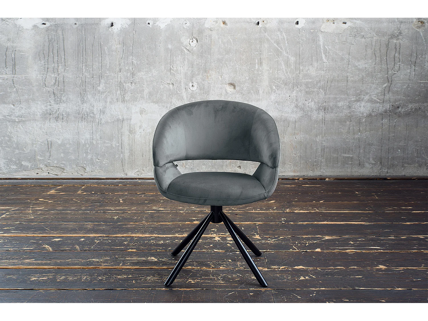 Chaise rembourrée - Gris Velours - LARA