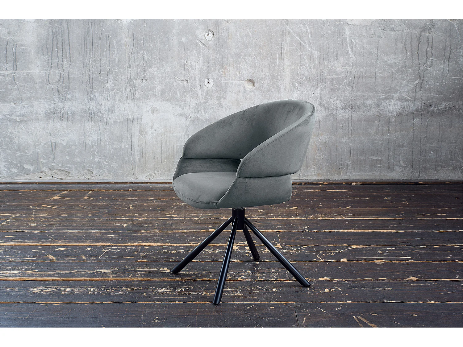 Chaise rembourrée - Gris Velours - LARA