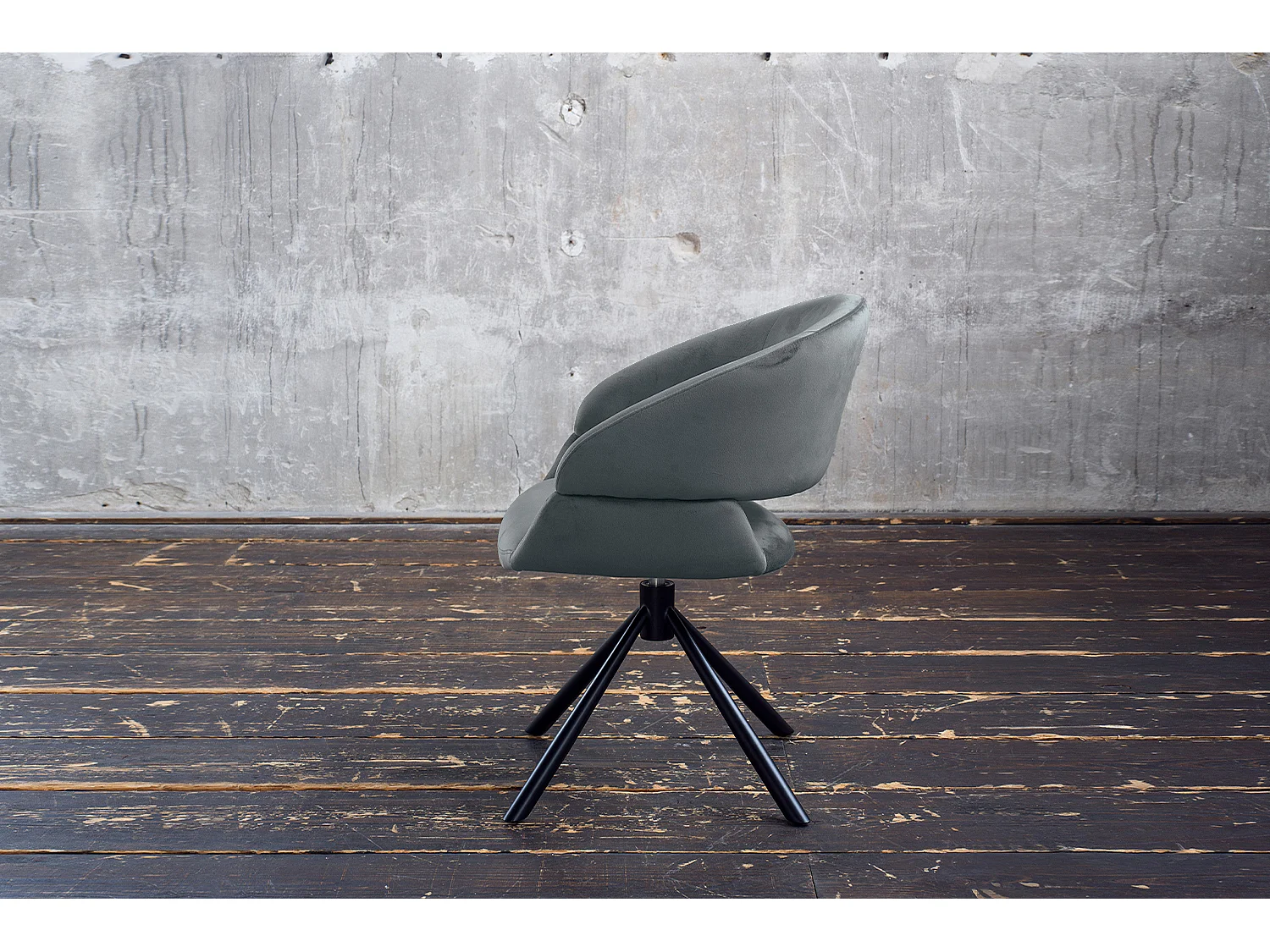 Chaise rembourrée - Gris Velours - LARA