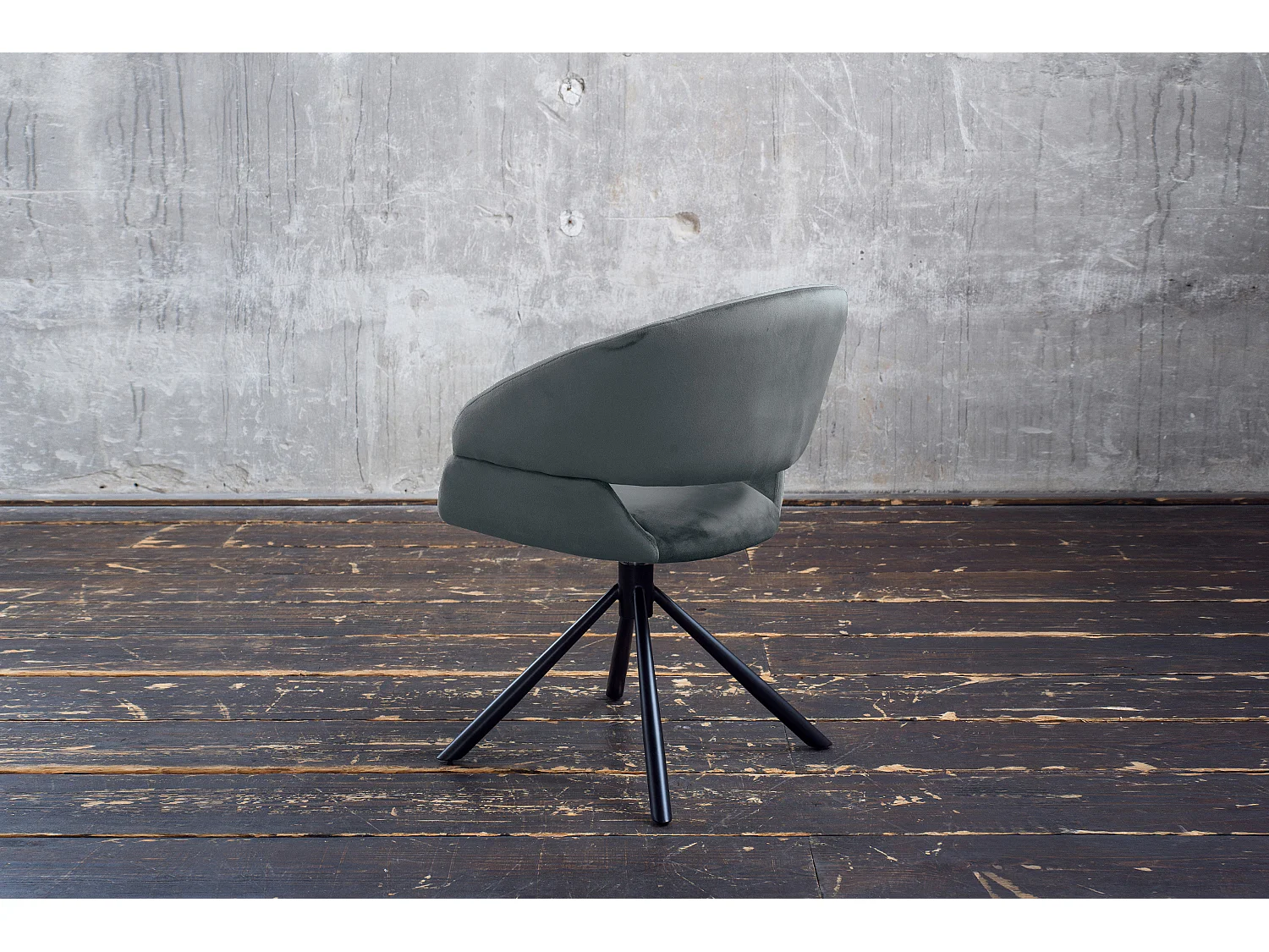 Chaise rembourrée - Gris Velours - LARA