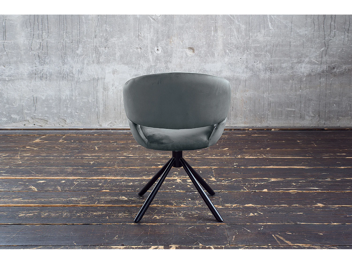 Chaise rembourrée - Gris Velours - LARA