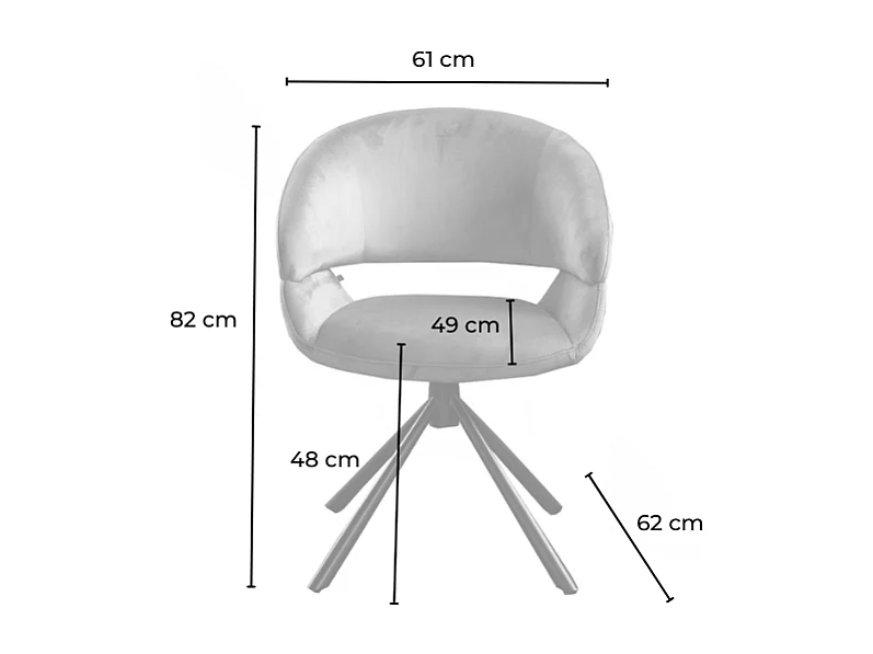 Silla - Gris terciopelo - LARA