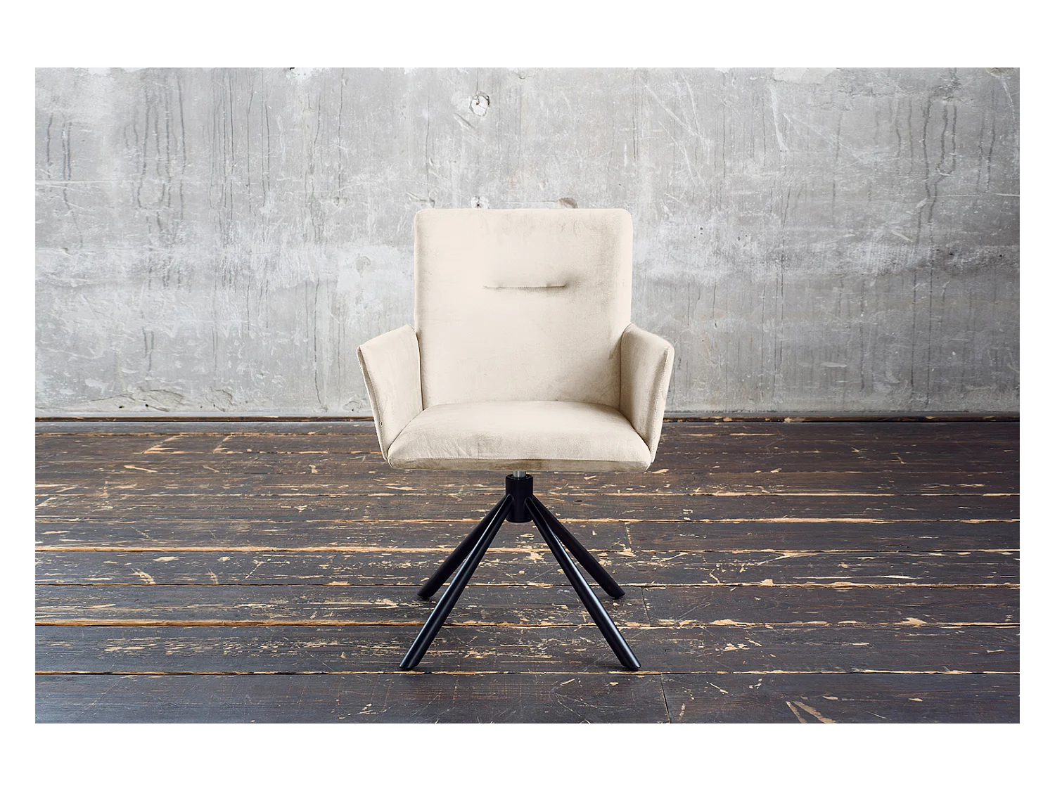 Chaise - blanc crème Velours - KYRA