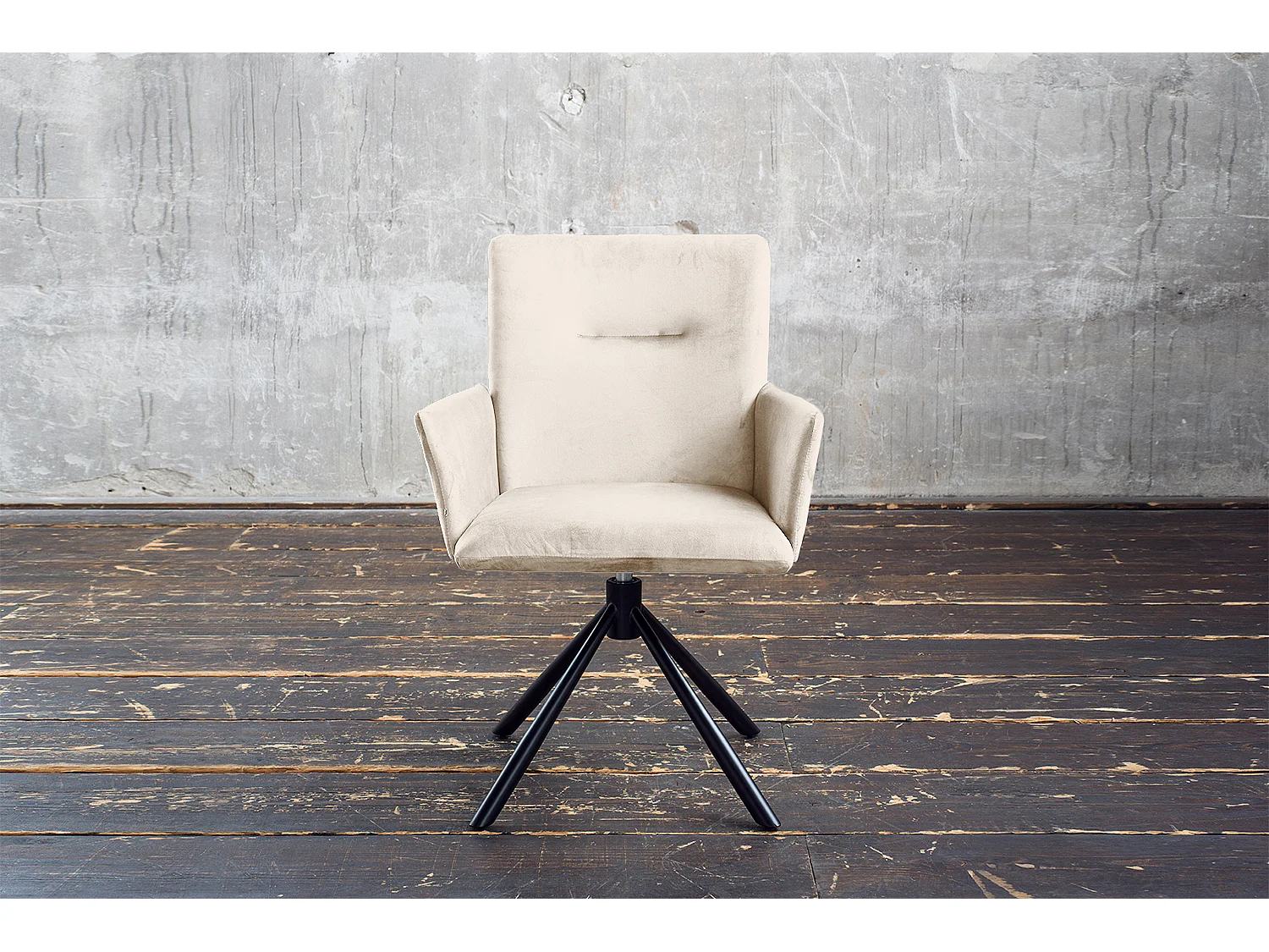 Chaise - blanc crème Velours - KYRA