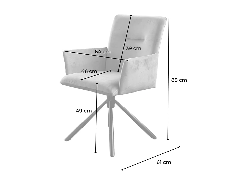 Chaise - blanc crème Velours - KYRA