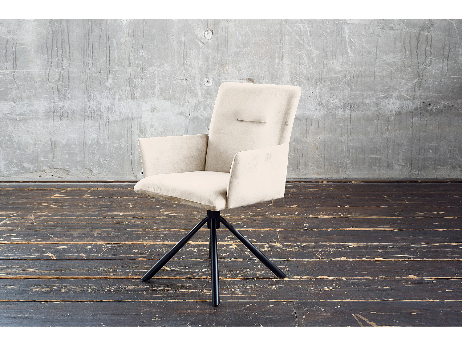 Chaise - blanc crème Velours - KYRA