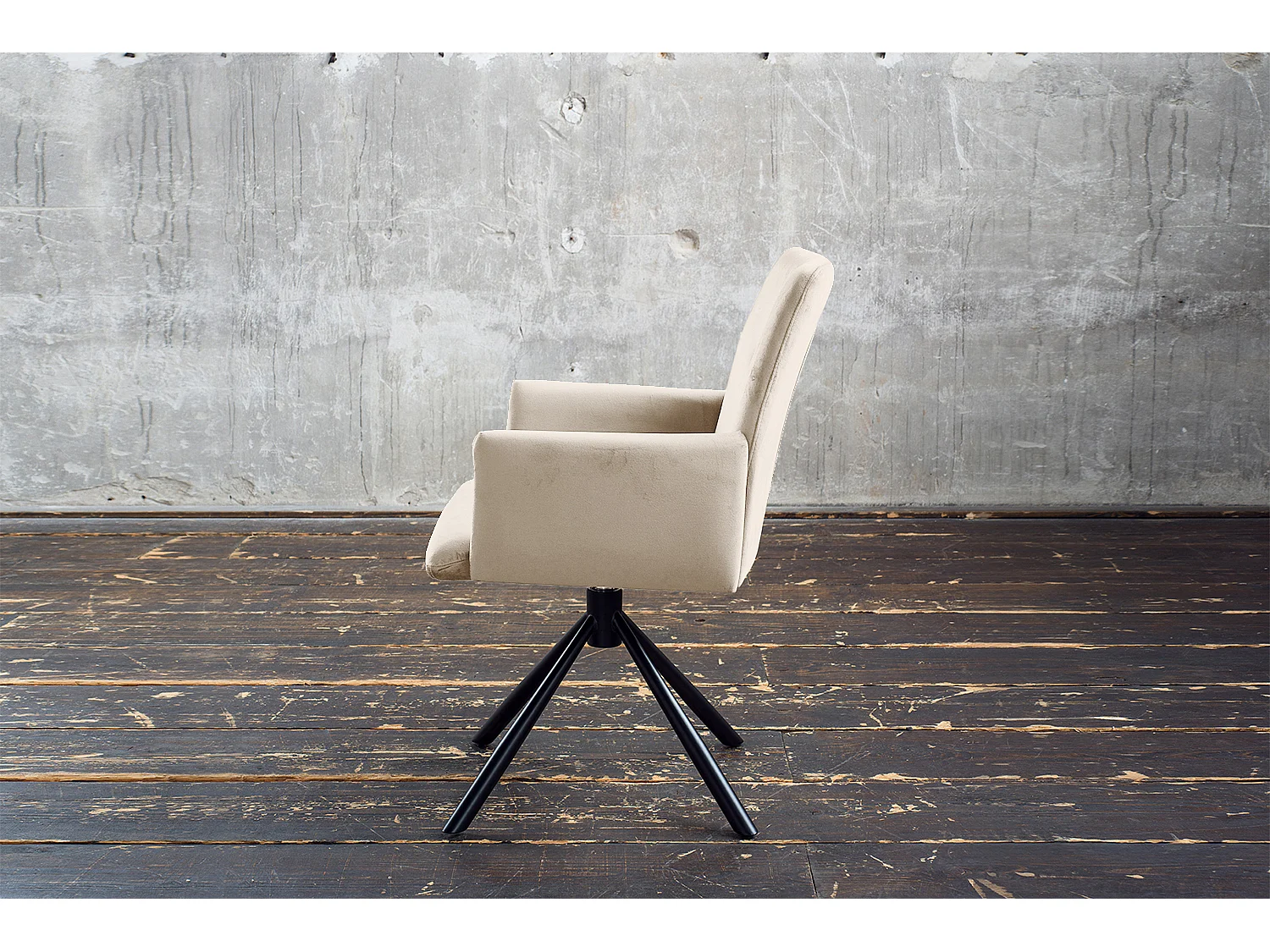 Chaise - blanc crème Velours - KYRA