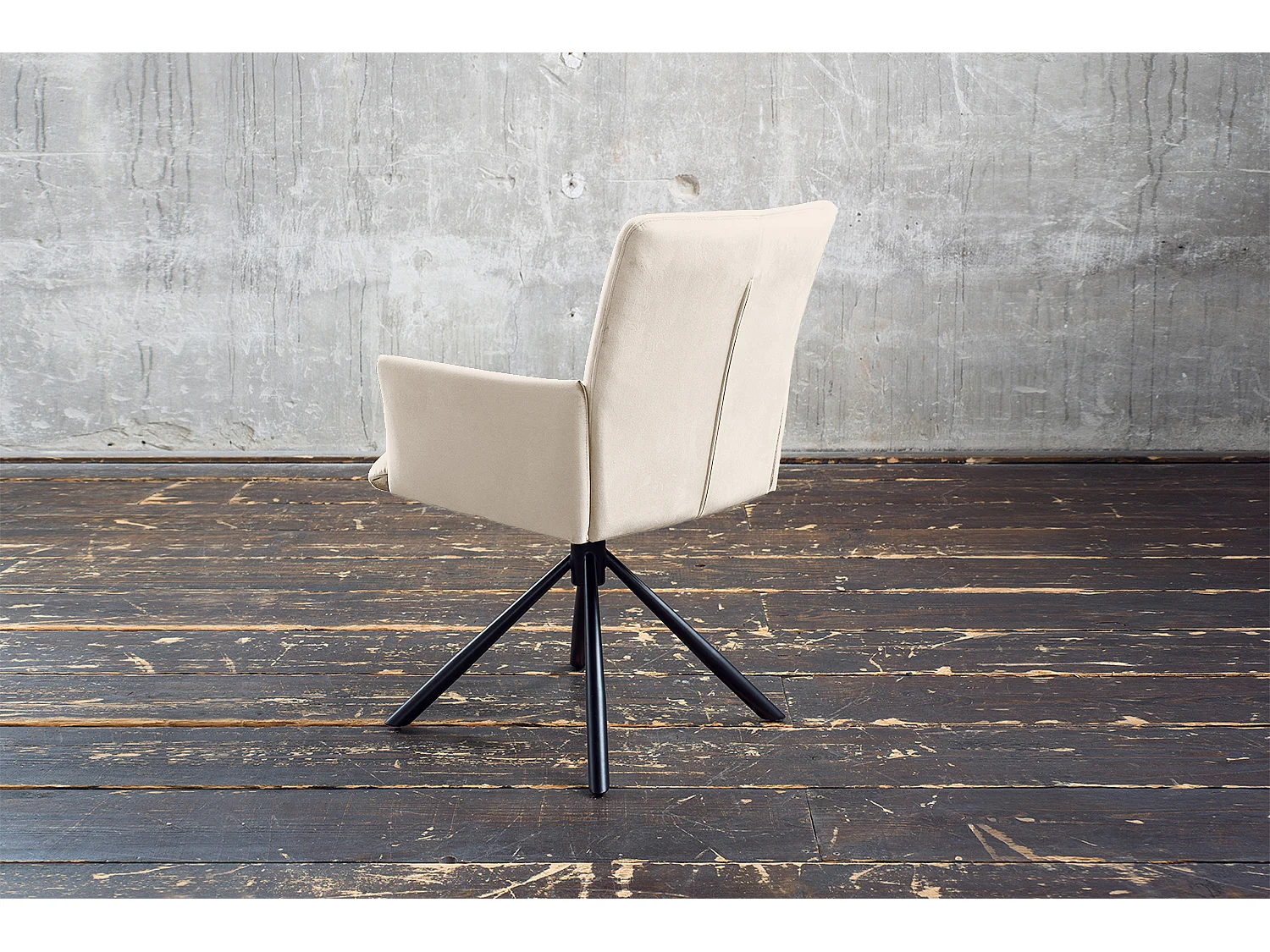 Chaise - blanc crème Velours - KYRA