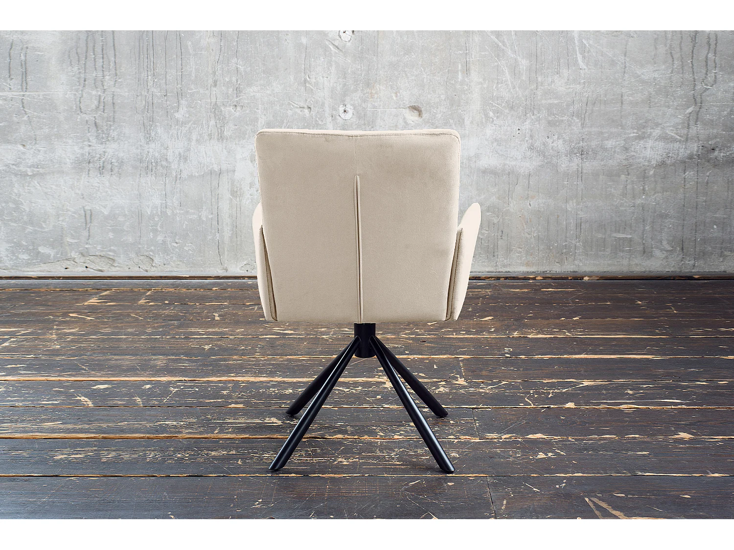 Chaise - blanc crème Velours - KYRA