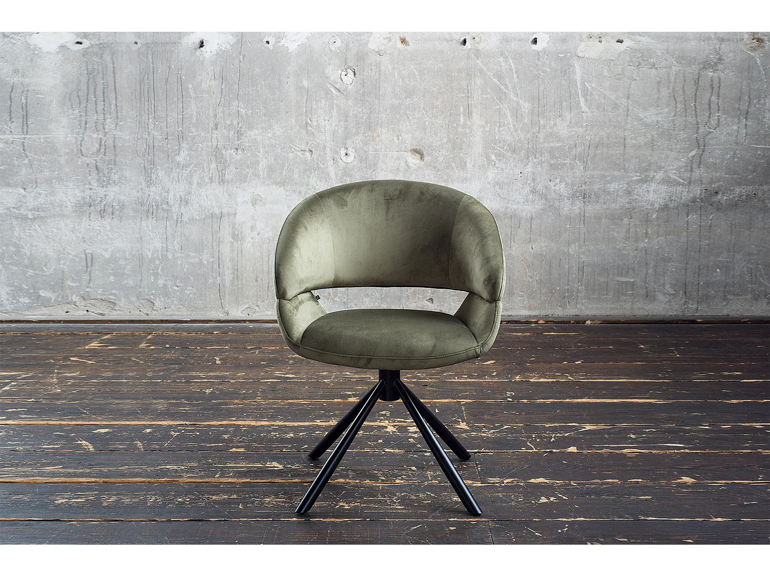 Chaise rembourrée - vert foncé Velours - LARA