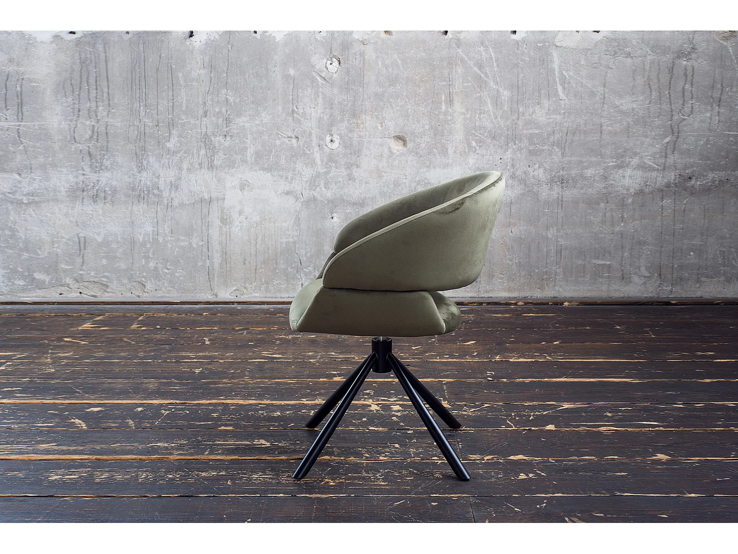 Chaise rembourrée - vert foncé Velours - LARA