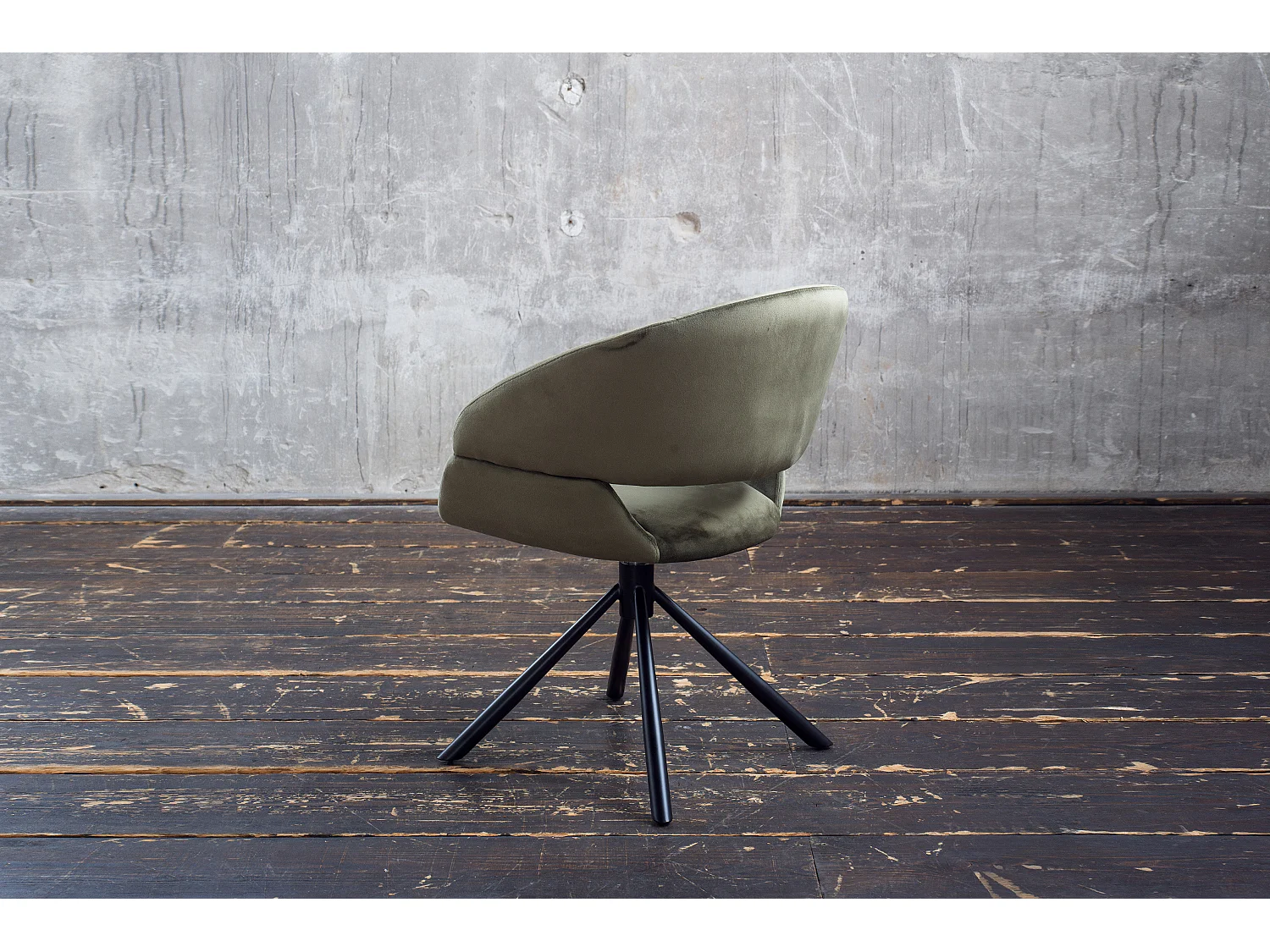 Chaise rembourrée - vert foncé Velours - LARA