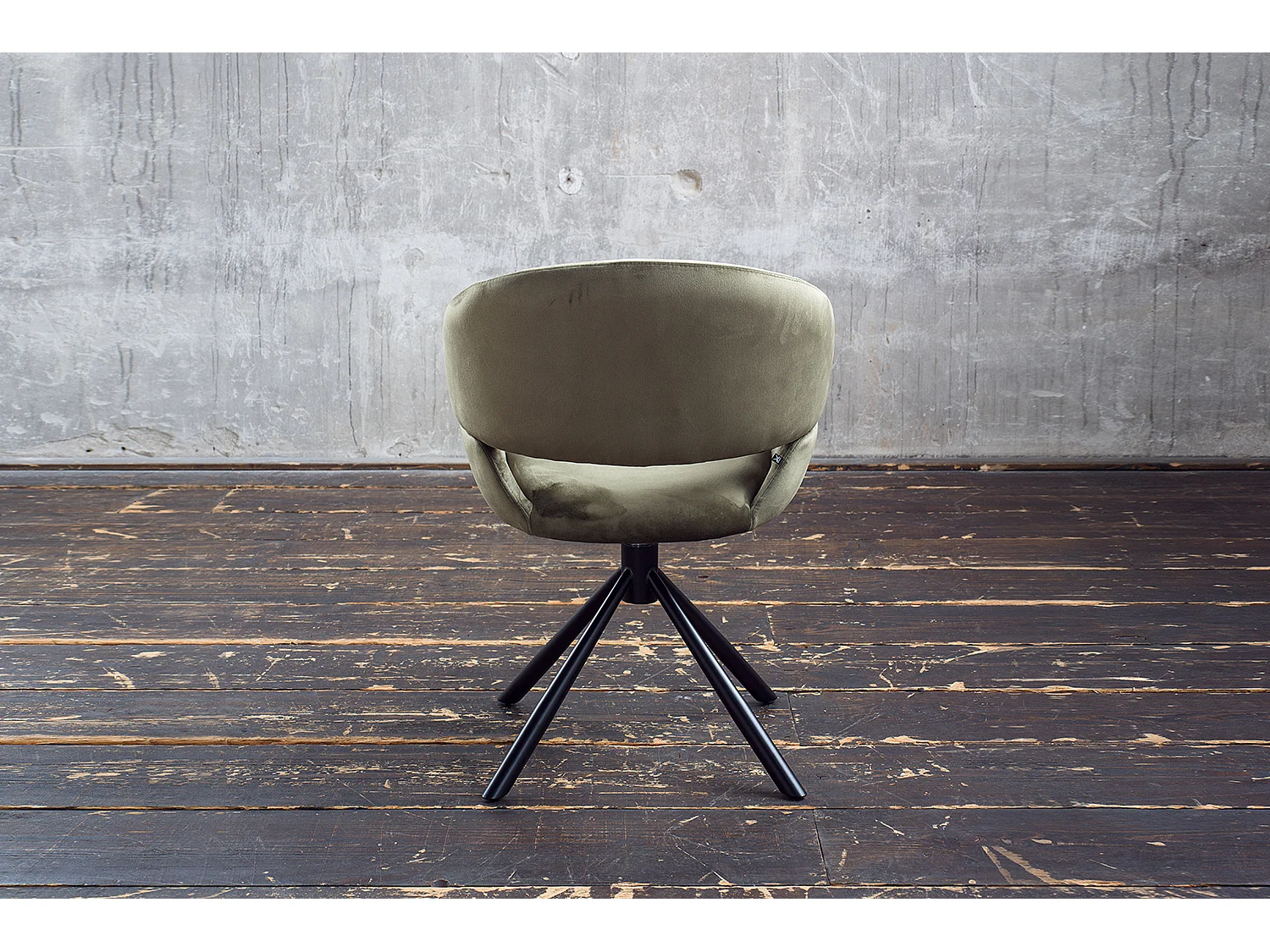 Chaise rembourrée - vert foncé Velours - LARA