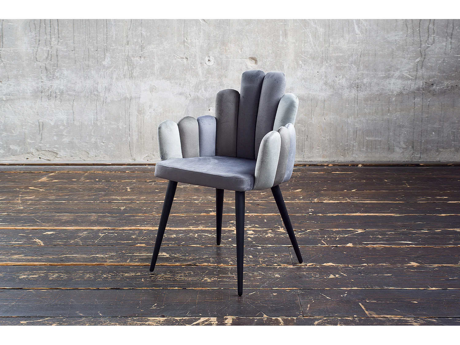Polsterstuhl - Grau Velvet - FREJA