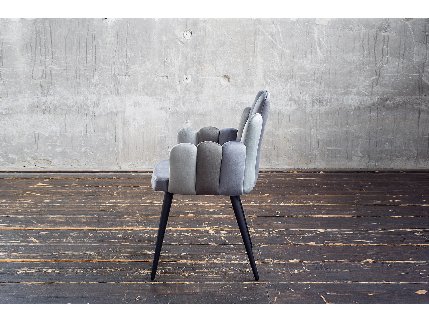 Polsterstuhl - Grau Velvet - FREJA