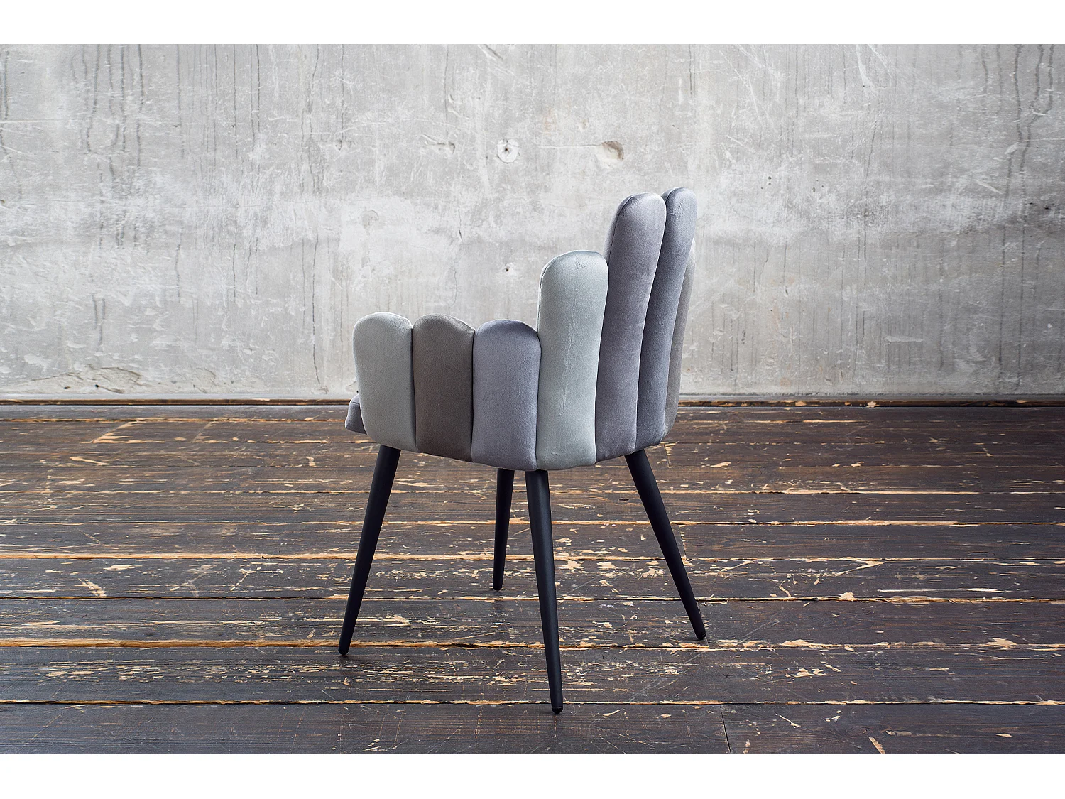 Polsterstuhl - Grau Velvet - FREJA