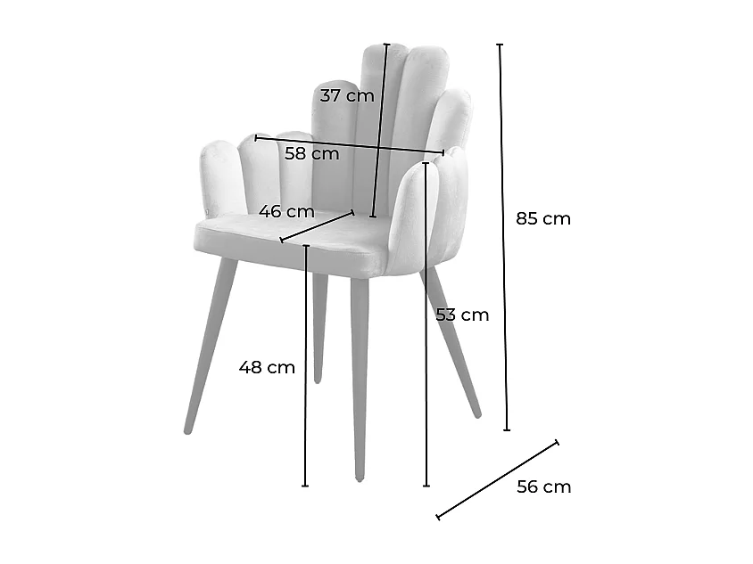 Polsterstuhl - Grau Velvet - FREJA