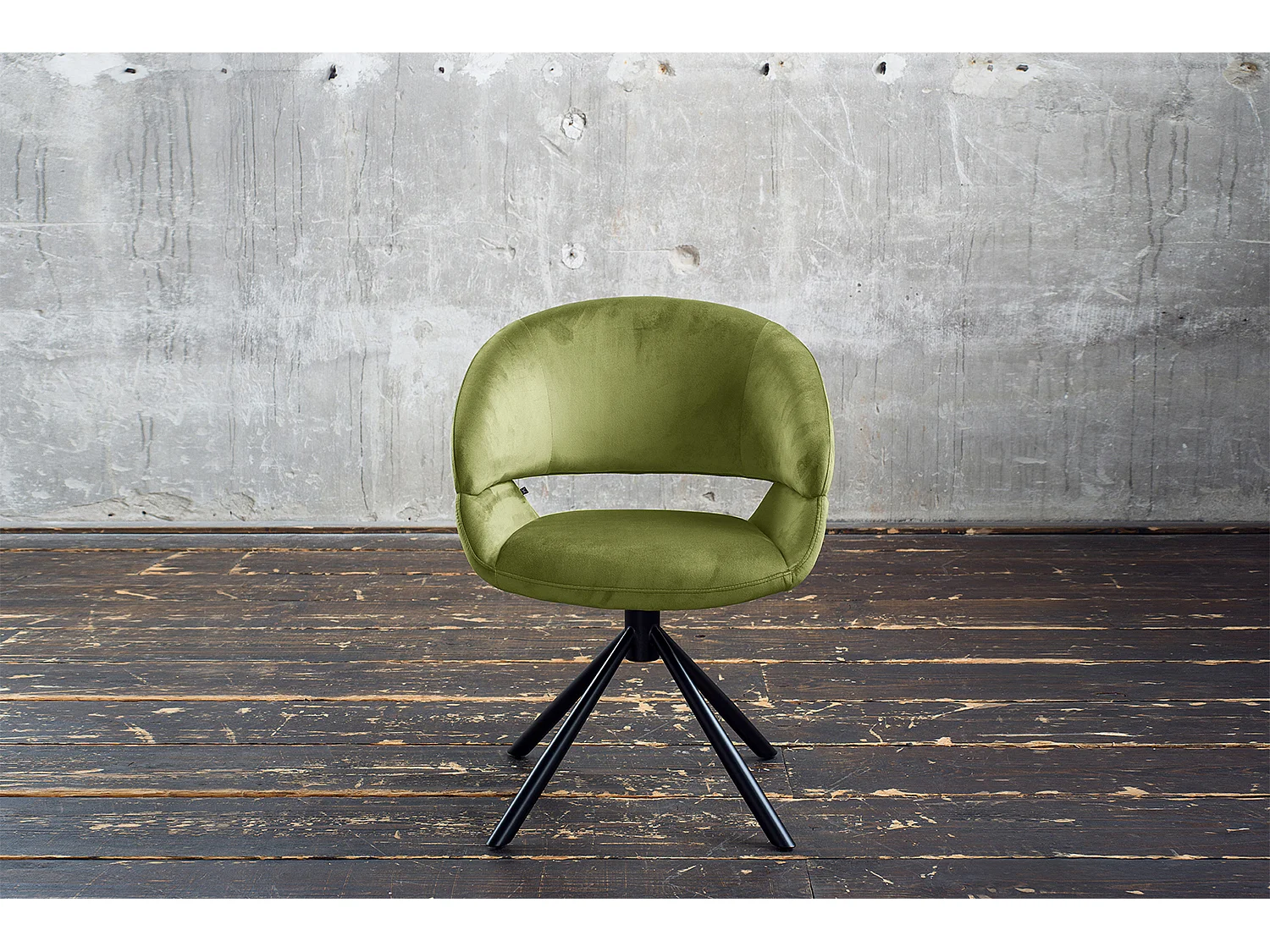 Chaise rembourrée - Vert Velours - LARA