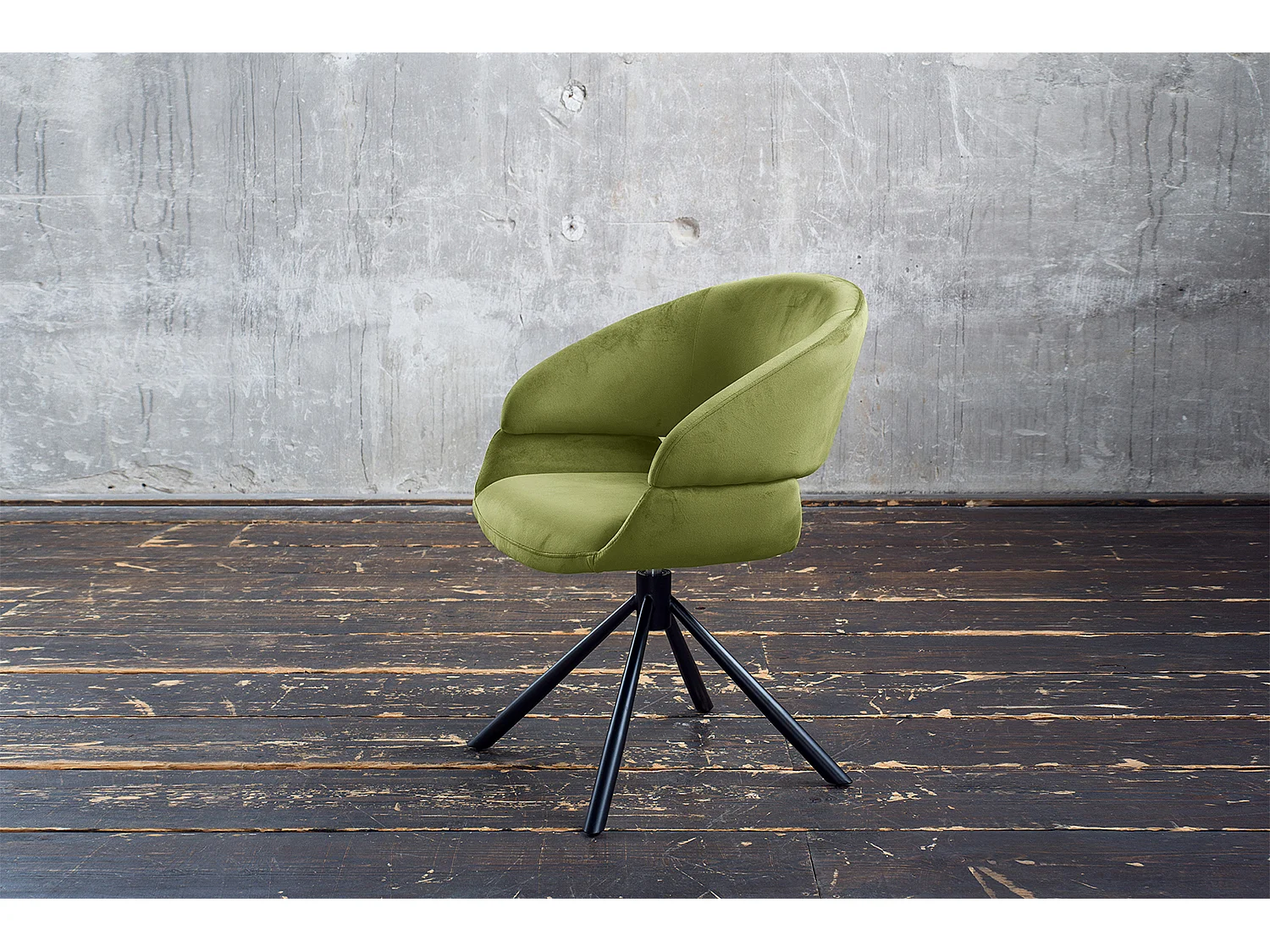 Chaise rembourrée - Vert Velours - LARA
