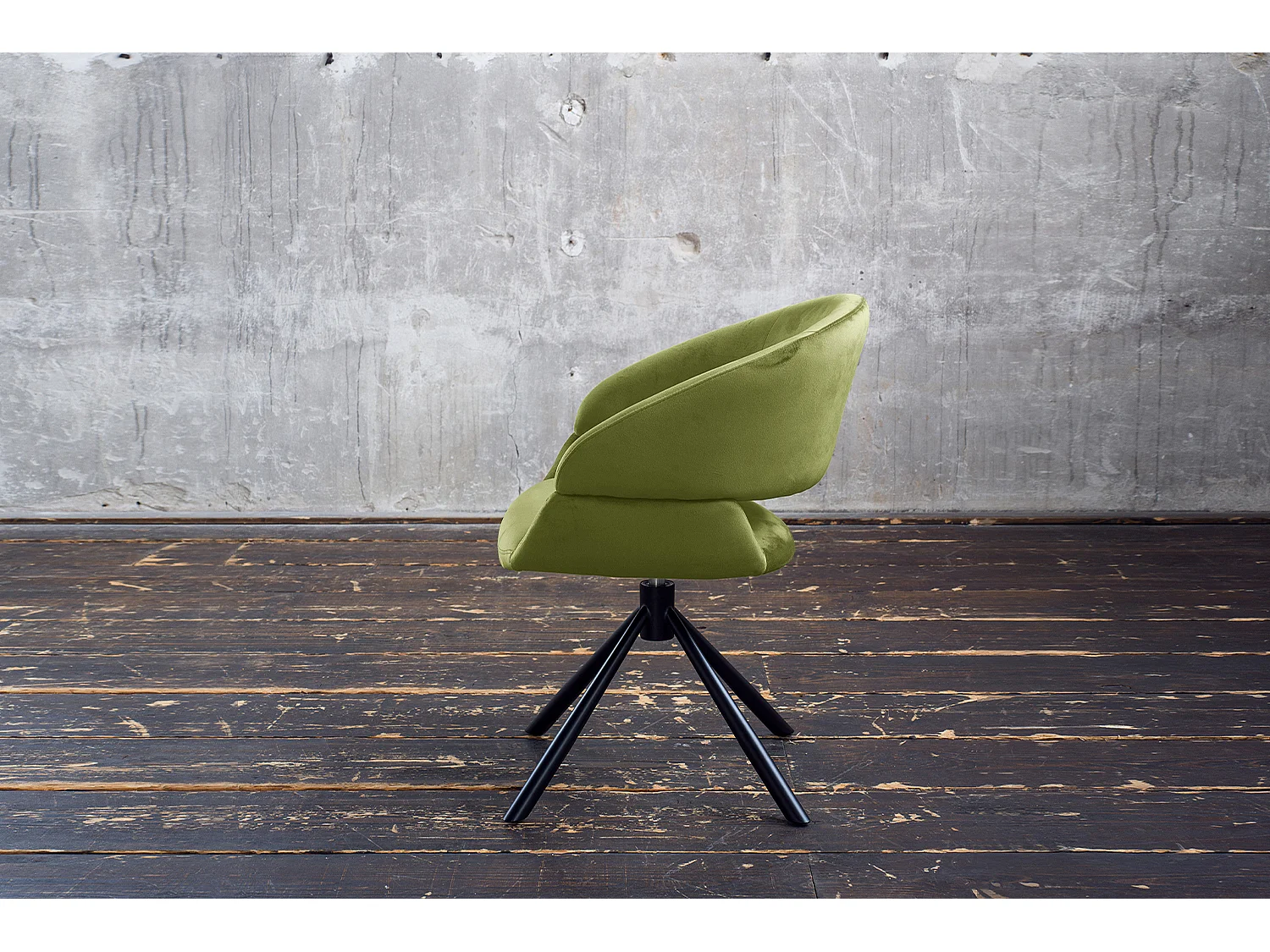 Chaise rembourrée - Vert Velours - LARA