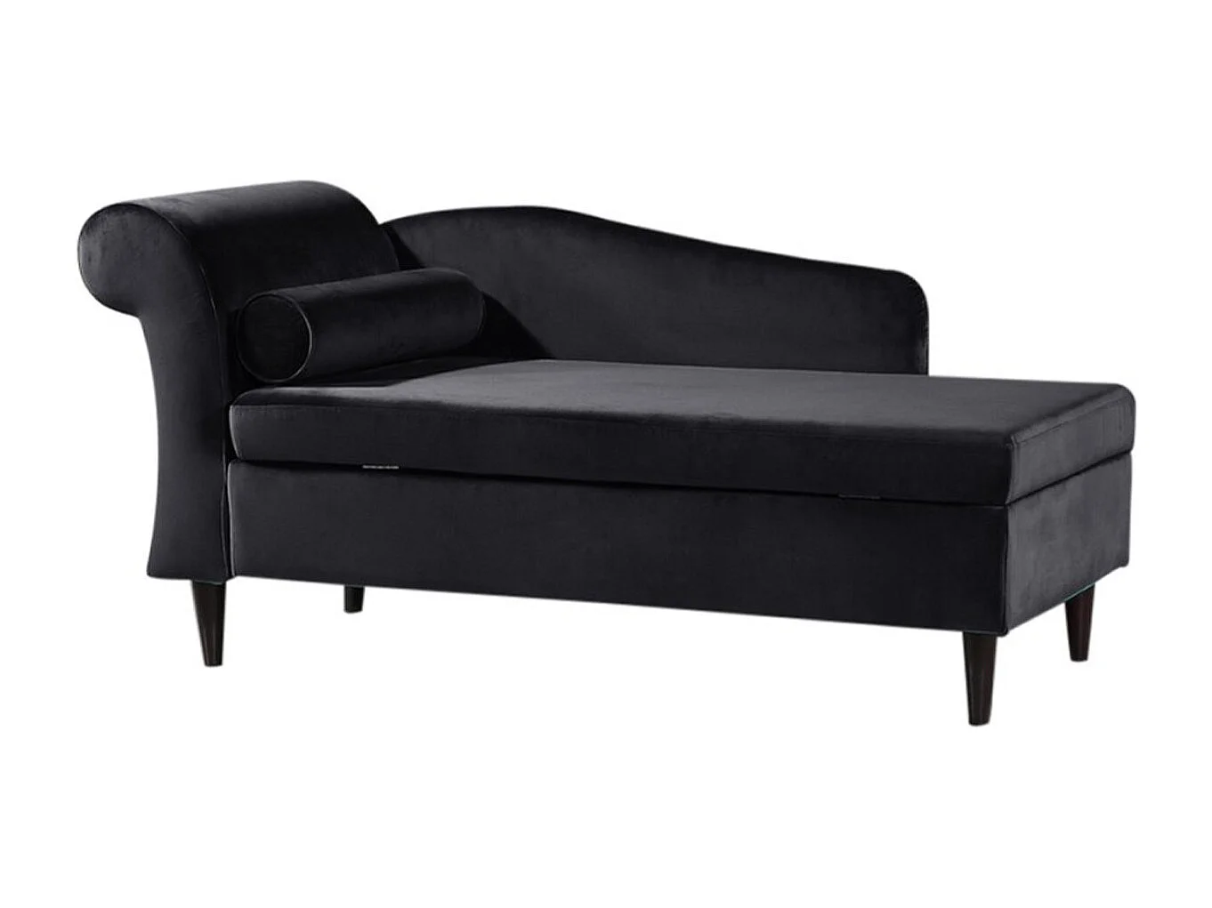Chaise longue - Noir tissu tissé - SAHRA