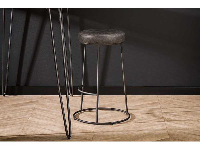 Tabouret - Gris similicuir - BANCO