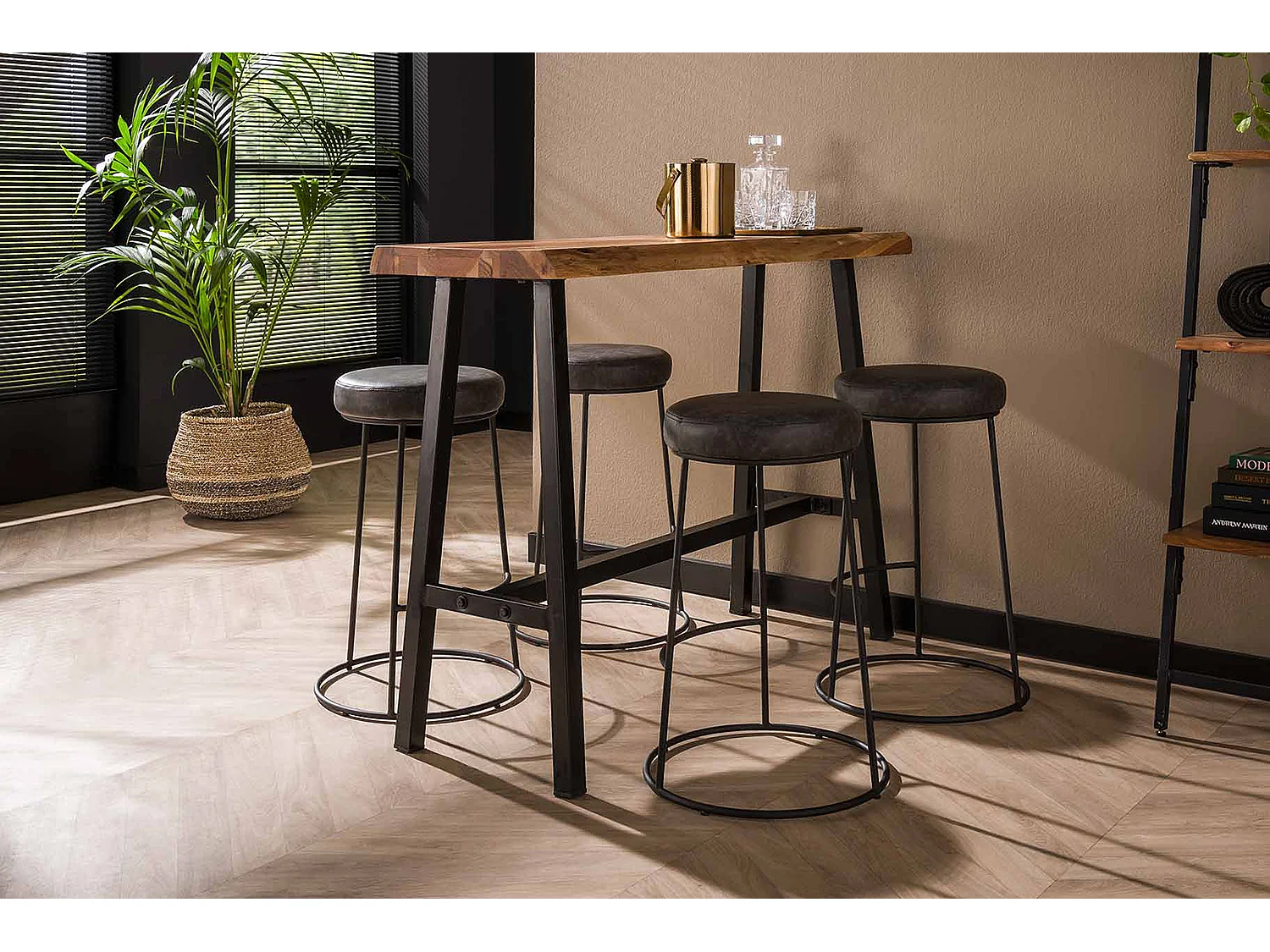 Tabouret - Gris similicuir - BANCO