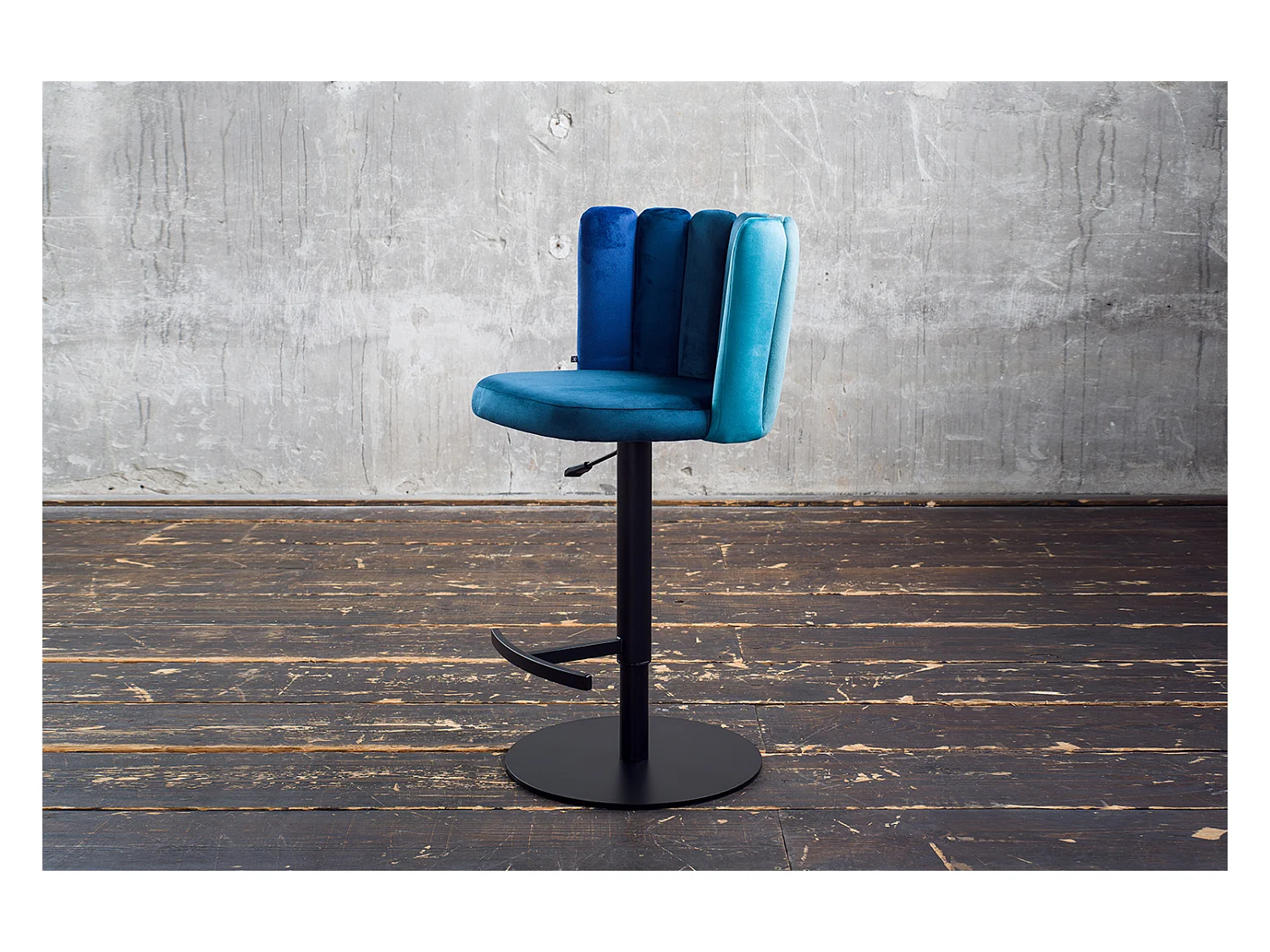 Barhocker - Blau Velvet - JADA