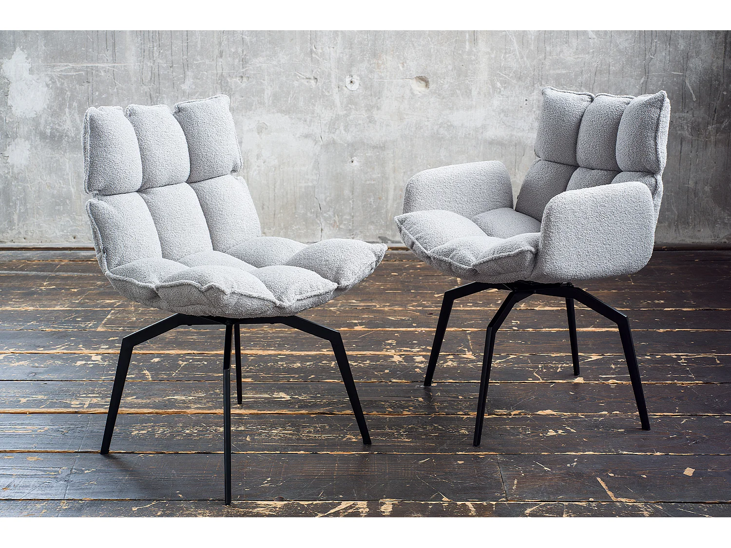 Chaise - Gris tissu tissé - BARO