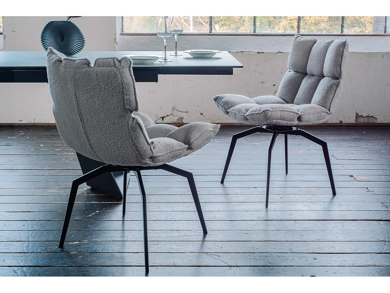 Chaise - Gris tissu tissé - BARO